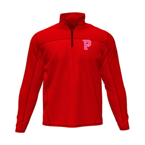 [CUS-DFW-QTRZ-PER-LSL-RED-AS-LOGO2] Quarter Zip Pullover (Adult S, Red, Logo 2)