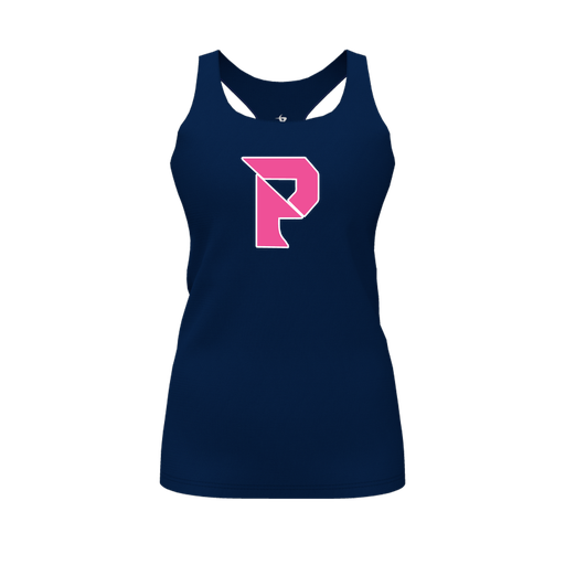 [FT0TRBNV-FYS-LOGO2] Decker Racerback Tank Top (Female Youth S, Navy, Logo 2)