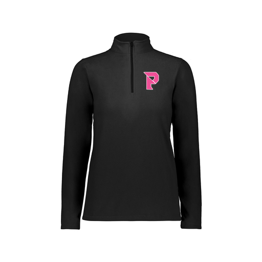 [6864.080.XS-LOGO2] Ladies MicroFleece 1/4 Zip Pullover (Female Adult XS, Black, Logo 2)
