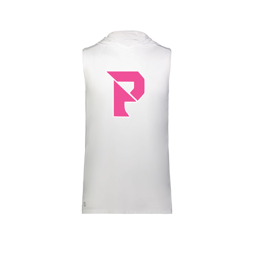 [222590.005.XS-LOGO2] Men's CoolDry Sleeveless Hoodie (Adult XS, White, Logo 2)