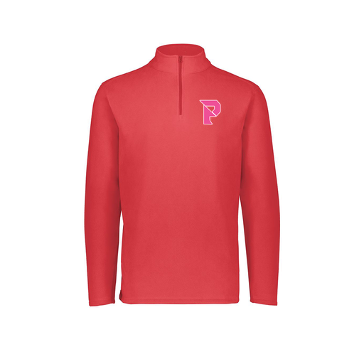 [6863.083.XS-LOGO2] Men's MicroFleece 1/4 Zip Pullover (Adult XS, Red, Logo 2)