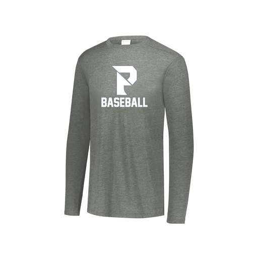 [FTLCUBGY-YS-LOGO3] Decker Youth Tri-Blend T-Shirt - Long Sleeve (Youth S, Gray, Logo 3)